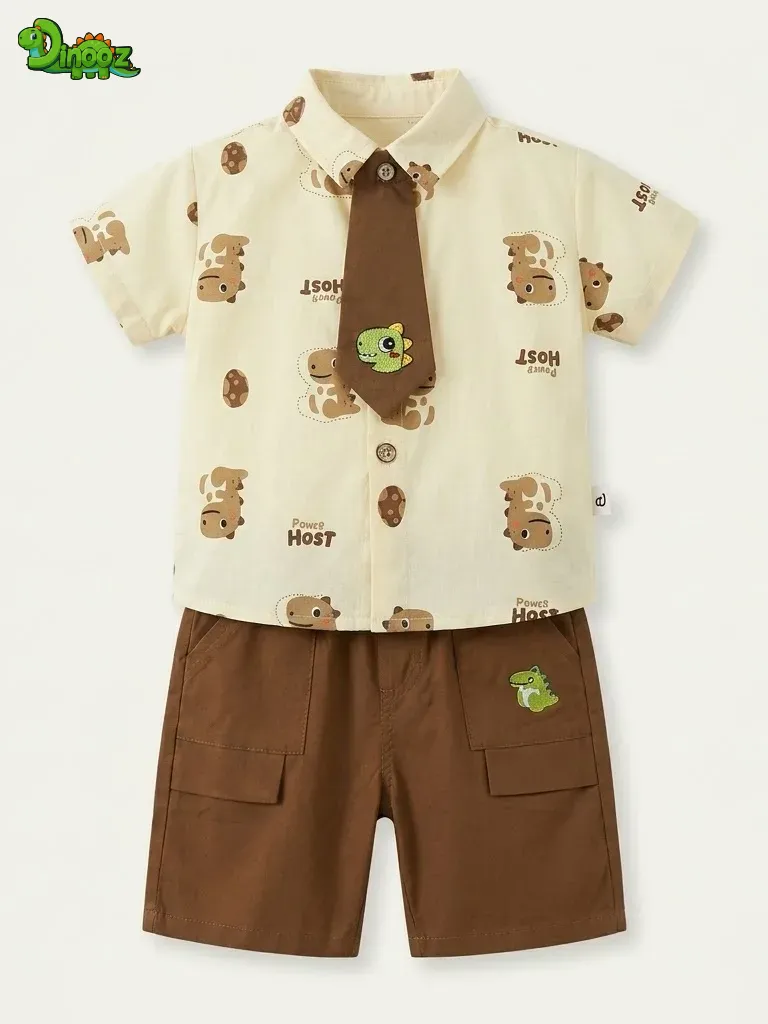 Baby Dino Shirt, Shorts & Tie Set